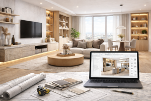 Projektowanie wnętrz w Archicadzie – model 3D nowoczesnego wnętrza w środowisku BIM