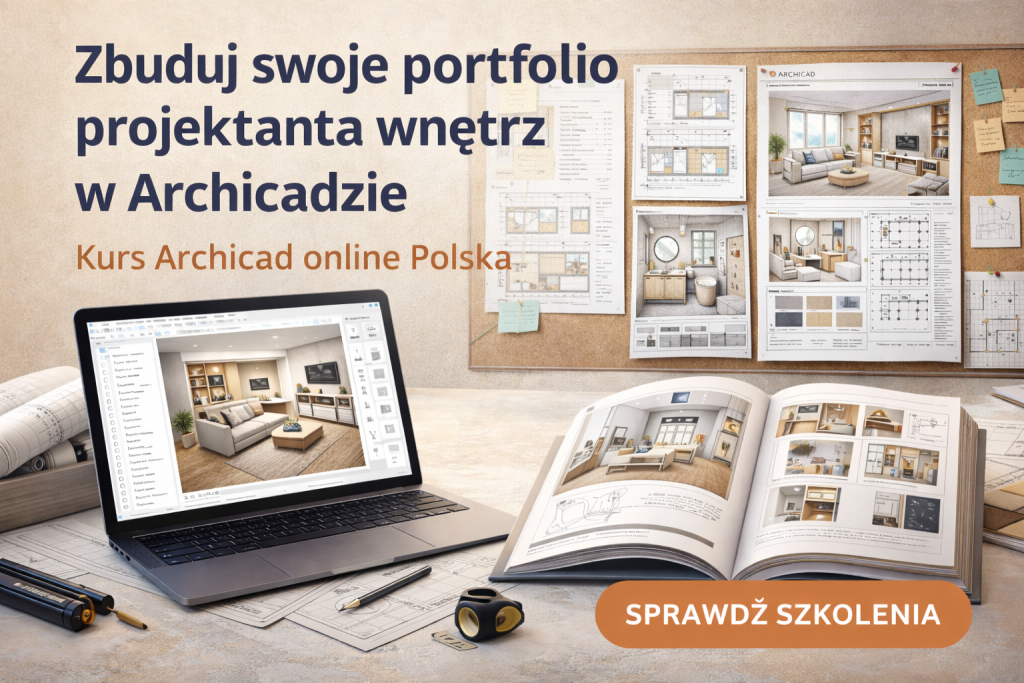 Pierwszy projekt BIM w Archicad na laptopie